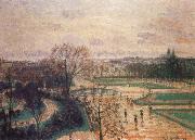 Camille Pissarro The Tuileries Gardens in Rain oil painting reproduction